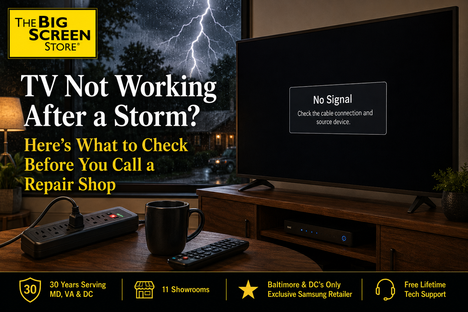 TV Not Working After a Storm? Here's What to Check Before You Call a Repair Shop