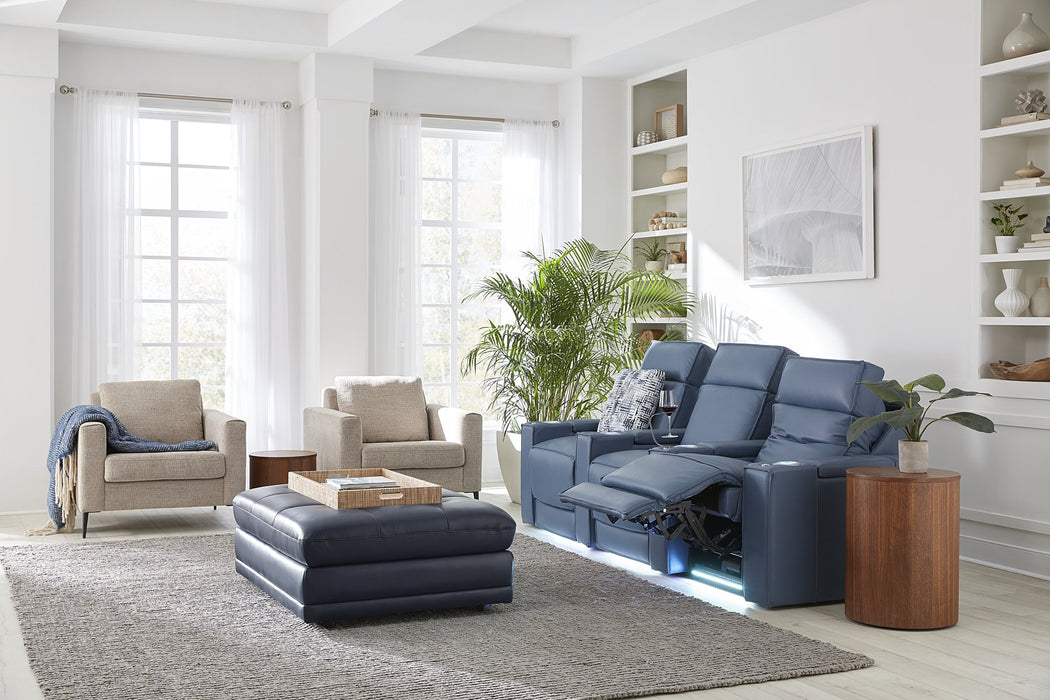 Palliser Ace 41472 home theater seating in Rein Twilight leather lifestyle setting