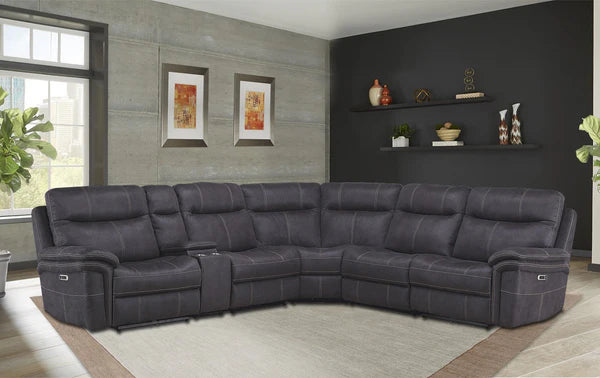 Mason 6-piece power reclining sectional- charcoal