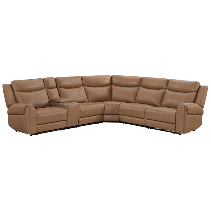 Parker House Momentum - Cashew 6pc Power Zero Gravity Sectional with Heat, Massage and Speaker