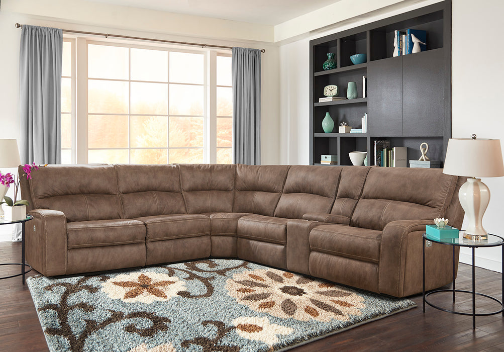 Polaris 6-piece power reclining sectional- Kahlua