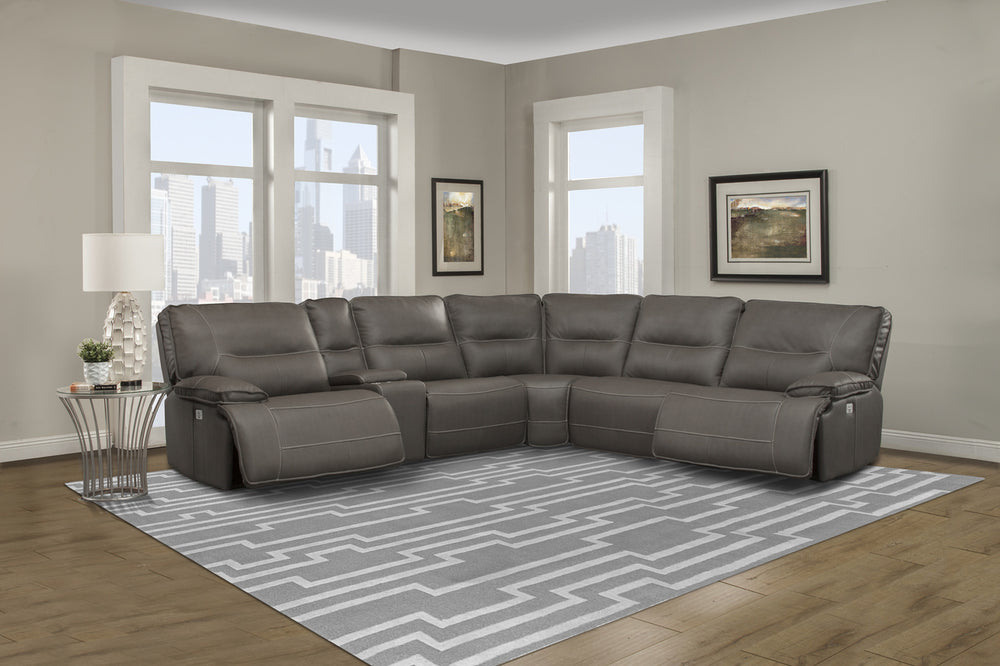 Spartacus 6-piece power reclining sectional- Haze