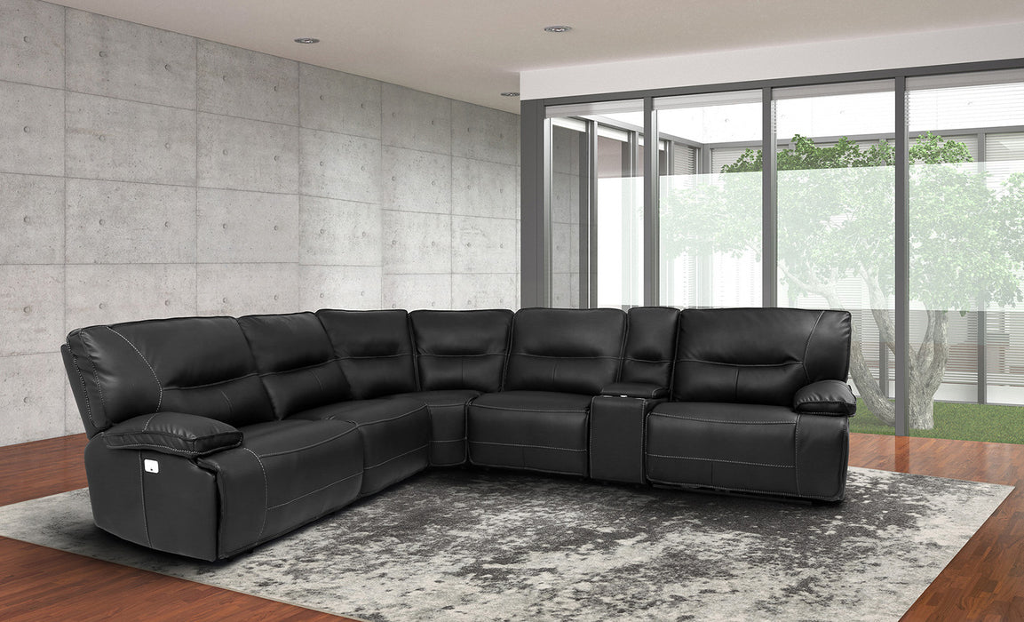 Spartacus 6-piece power reclining sectional- Black