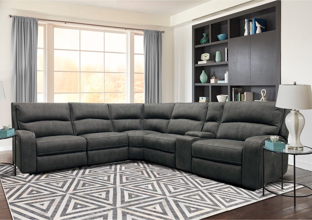 Polaris 6-piece power reclining sectional- Slate