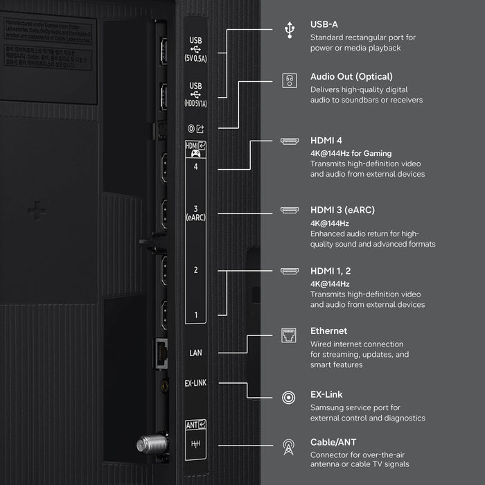 Samsung R85H Micro RGB TV - Ports